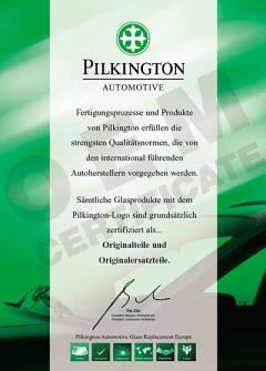 Pilkington Zertifikat